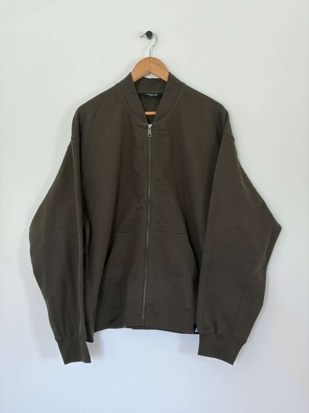 American Giant Mens Fleece Bomber Jacket Olive Green size XL zip up - Picture 4 of 11